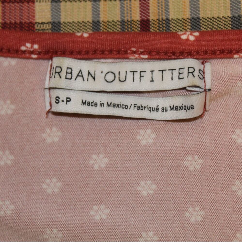 Urban Outfitters Boho Rust Floral Polka Dot Tiered Mini Dress Cottagecore Small - Picture 3 of 3